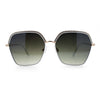 Womens Bling Rhinestone Brow Trim Rectangle Butterfly Metal Rim Sunglasses