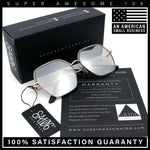 Womens Bling Rhinestone Brow Trim Rectangle Butterfly Metal Rim Sunglasses