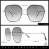 Womens Bling Rhinestone Brow Trim Rectangle Butterfly Metal Rim Sunglasses
