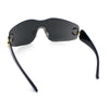 Womens Luxury Rimless Shield Bold Oversize Wrap Diva Sunglasses