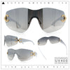 Womens Luxury Rimless Shield Bold Oversize Wrap Diva Sunglasses