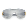 Womens Luxury Rimless Shield Bold Oversize Wrap Diva Sunglasses
