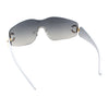 Womens Luxury Rimless Shield Bold Oversize Wrap Diva Sunglasses