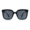 Womens Trendy Retro Inset Lens Oversize Horn Rim Plastic Fashion Sunglasses