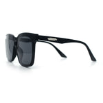 Womens Trendy Retro Inset Lens Oversize Horn Rim Plastic Fashion Sunglasses