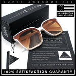 Womens Trendy Retro Inset Lens Oversize Horn Rim Plastic Fashion Sunglasses