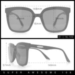 Womens Trendy Retro Inset Lens Oversize Horn Rim Plastic Fashion Sunglasses