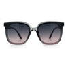 Womens Trendy Retro Inset Lens Oversize Horn Rim Plastic Fashion Sunglasses