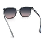 Womens Trendy Retro Inset Lens Oversize Horn Rim Plastic Fashion Sunglasses