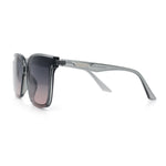 Womens Trendy Retro Inset Lens Oversize Horn Rim Plastic Fashion Sunglasses