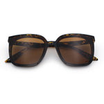 Womens Trendy Retro Inset Lens Oversize Horn Rim Plastic Fashion Sunglasses