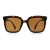 Womens Trendy Retro Inset Lens Oversize Horn Rim Plastic Fashion Sunglasses