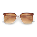 Womens Trendy Retro Inset Lens Oversize Horn Rim Plastic Fashion Sunglasses