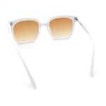 Womens Trendy Retro Inset Lens Oversize Horn Rim Plastic Fashion Sunglasses
