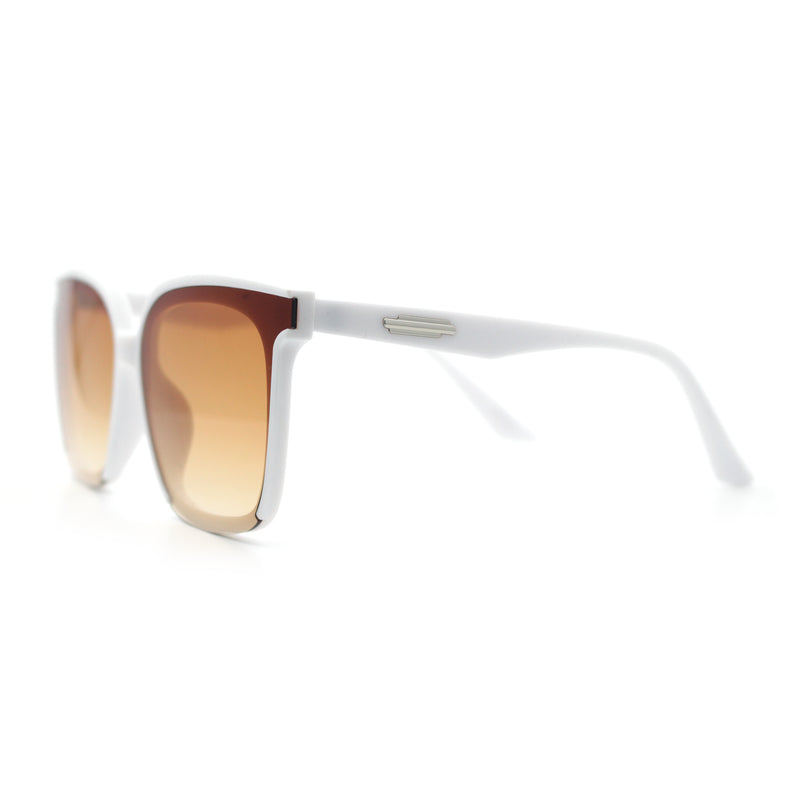 Womens Trendy Retro Inset Lens Oversize Horn Rim Plastic Fashion Sunglasses