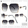 Womens Rimless Metal Rim Rectangle Butterfly Luxe Fashion Sunglasses