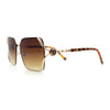 Womens Rimless Metal Rim Rectangle Butterfly Luxe Fashion Sunglasses