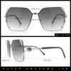 Womens Rimless Metal Rim Rectangle Butterfly Luxe Fashion Sunglasses