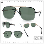 Mens Luxury Rimless Rectangle Mafia Metal Rim Racer Mob Sunglasses