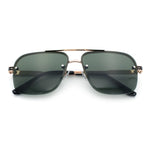 Mens Luxury Rimless Rectangle Mafia Metal Rim Racer Mob Sunglasses