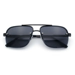 Mens Luxury Rimless Rectangle Mafia Metal Rim Racer Mob Sunglasses