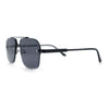 Mens Luxury Rimless Rectangle Mafia Metal Rim Racer Mob Sunglasses