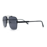 Mens Luxury Rimless Rectangle Mafia Metal Rim Racer Mob Sunglasses