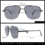 Mens Luxury Rimless Rectangle Mafia Metal Rim Racer Mob Sunglasses
