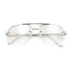 Mens Luxury Rimless Rectangle Mafia Metal Rim Racer Mob Sunglasses