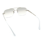 Mens Luxury Rimless Rectangle Mafia Metal Rim Racer Mob Sunglasses