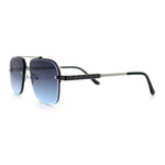 Mens Luxury Rimless Rectangle Mafia Metal Rim Racer Mob Sunglasses