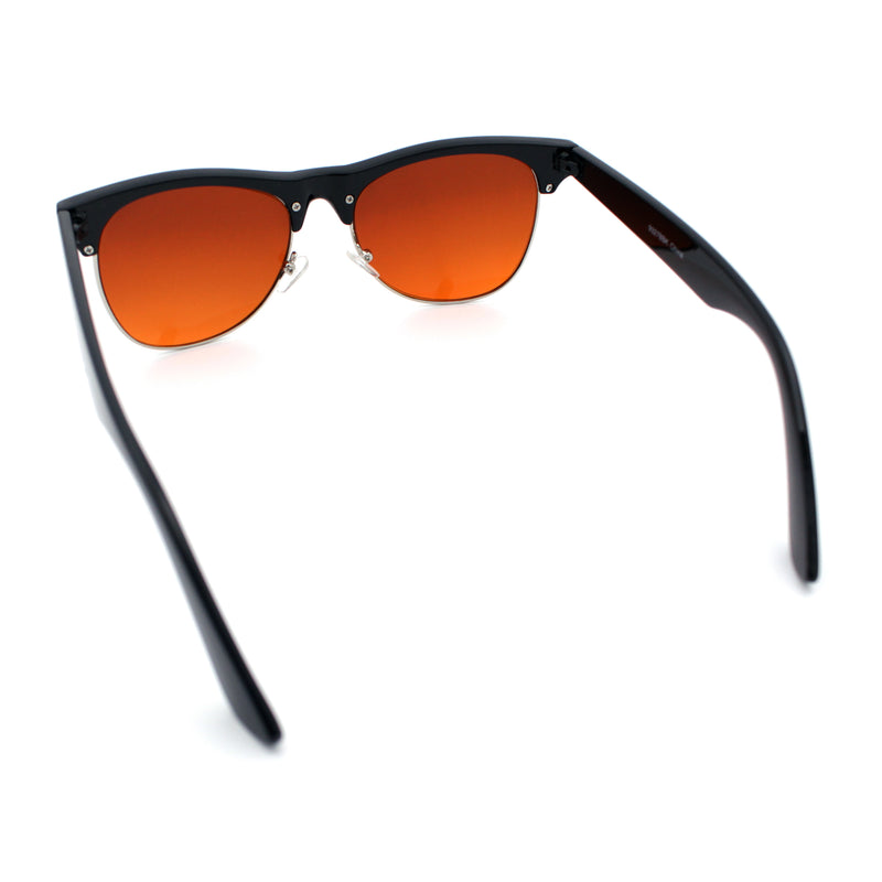 Classic Iconic Night Driving HD Amber Lens Half Rim Hipster Sunglasses