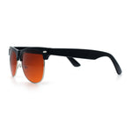 Classic Iconic Night Driving HD Amber Lens Half Rim Hipster Sunglasses