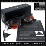 Classic Iconic Night Driving HD Amber Lens Half Rim Hipster Sunglasses