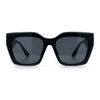 Womens Thick Square Horned Cat Eye Luxe Designer Rectangle Sunglasses