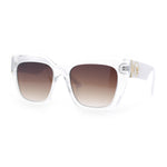 Womens Thick Square Horned Cat Eye Luxe Designer Rectangle Sunglasses