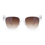 Womens Thick Square Horned Cat Eye Luxe Designer Rectangle Sunglasses