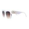 Womens Thick Square Horned Cat Eye Luxe Designer Rectangle Sunglasses