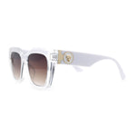 Womens Thick Square Horned Cat Eye Luxe Designer Rectangle Sunglasses