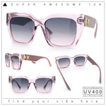 Womens Thick Square Horned Cat Eye Luxe Designer Rectangle Sunglasses