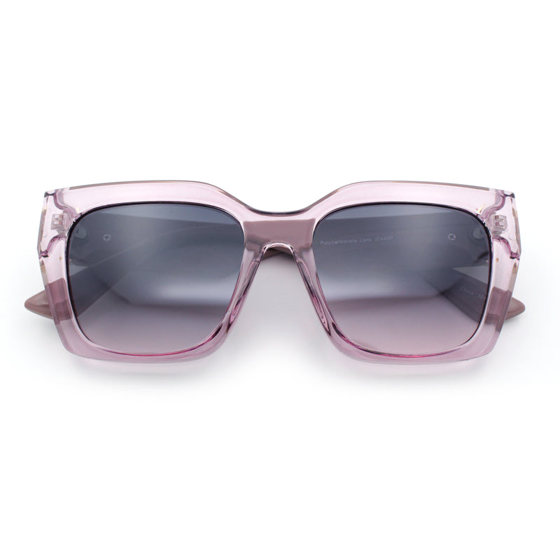 Womens Thick Square Horned Cat Eye Luxe Designer Rectangle Sunglasses