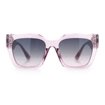 Womens Thick Square Horned Cat Eye Luxe Designer Rectangle Sunglasses