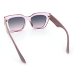 Womens Thick Square Horned Cat Eye Luxe Designer Rectangle Sunglasses