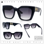 Womens Thick Square Horned Cat Eye Luxe Designer Rectangle Sunglasses