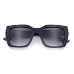 Womens Thick Square Horned Cat Eye Luxe Designer Rectangle Sunglasses