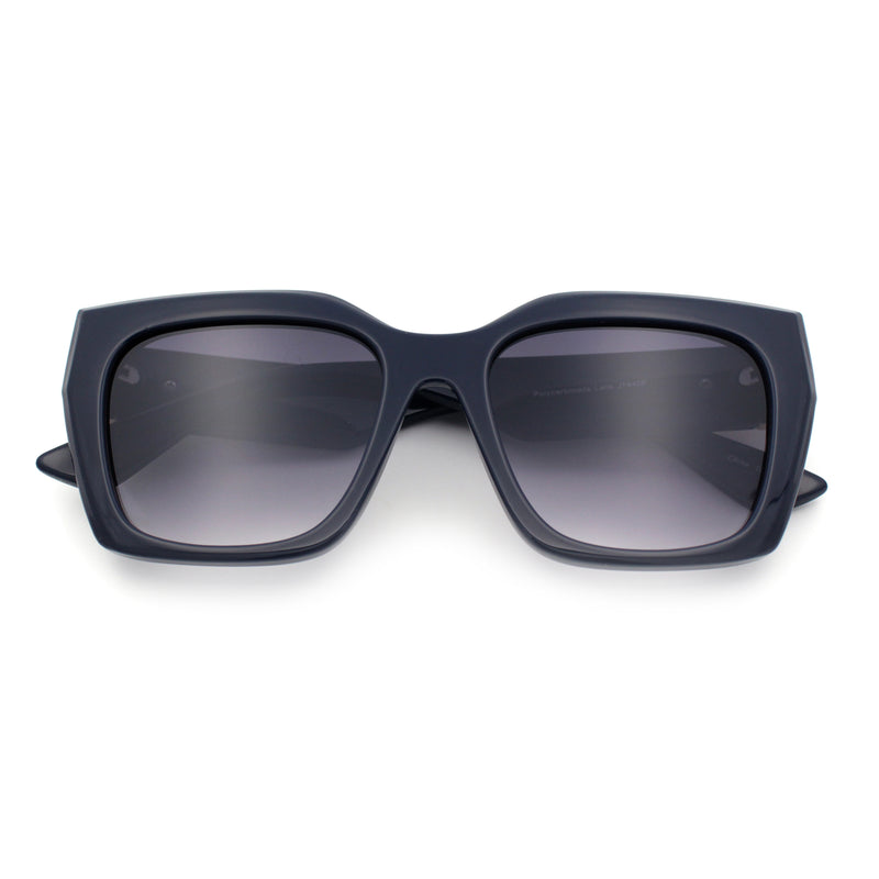 Womens Thick Square Horned Cat Eye Luxe Designer Rectangle Sunglasses