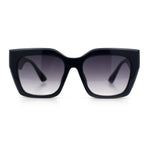 Womens Thick Square Horned Cat Eye Luxe Designer Rectangle Sunglasses