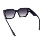 Womens Thick Square Horned Cat Eye Luxe Designer Rectangle Sunglasses