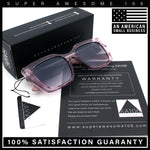 Womens Thick Square Horned Cat Eye Luxe Designer Rectangle Sunglasses