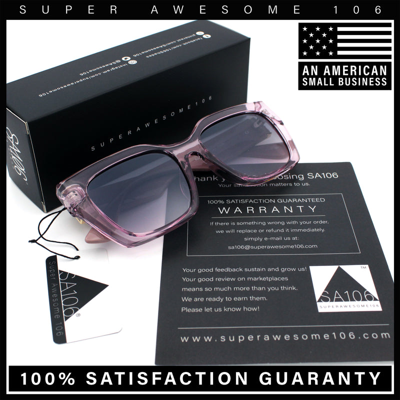 Womens Thick Square Horned Cat Eye Luxe Designer Rectangle Sunglasses